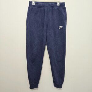 Nike Mens Club Fleece Sweatpants Joggers Sz M Navy Blue Athleisure Lounge Comfy